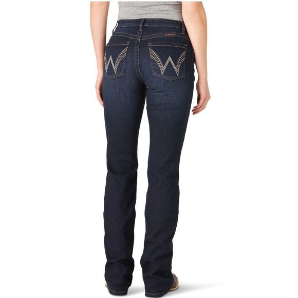 NWOT Wrangler Women's Dark Blue Ultimate Riding Jean Q-Baby Boot Cut - Picture 2 of 13